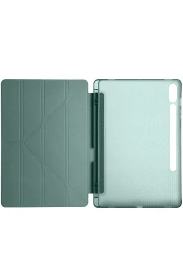 Newface Samsung Galaxy X510 Tab S9 FE 11 Kılıf Kalemlikli Mars Tablet Kılıfı - Koyu Yeşil resmi