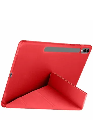 Newface Samsung Galaxy X510 Tab S9 FE 11 Kılıf Kalemlikli Mars Tablet Kılıfı - Kırmızı resmi