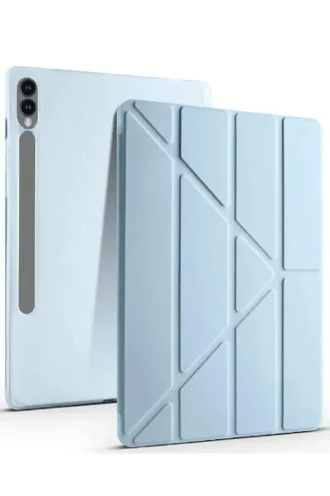 Newface Samsung Galaxy X510 Tab S9 FE 11 Kılıf Kalemlikli Mars Tablet Kılıfı - Mavi resmi