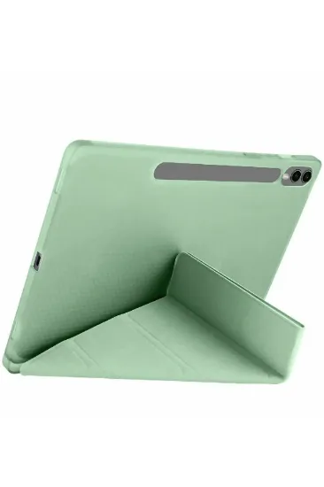Newface Samsung Galaxy X510 Tab S9 FE 11 Kılıf Kalemlikli Mars Tablet Kılıfı - Açık Yeşil resmi