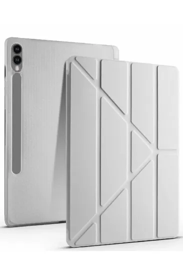 Newface Samsung Galaxy X510 Tab S9 FE 11 Kılıf Kalemlikli Mars Tablet Kılıfı - Gri resmi