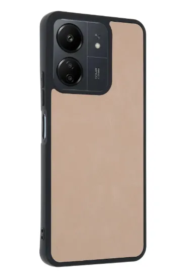 Newface Xiaomi Redmi 13C Kılıf Aras Deri Kapak - Pudra resmi