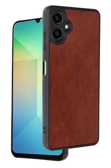 Newface Samsung Galaxy A06 Kılıf Aras Deri Kapak - Bordo resmi