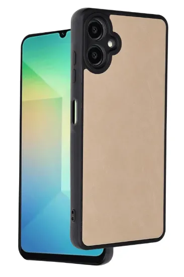 Newface Samsung Galaxy A06 Kılıf Aras Deri Kapak - Pudra resmi