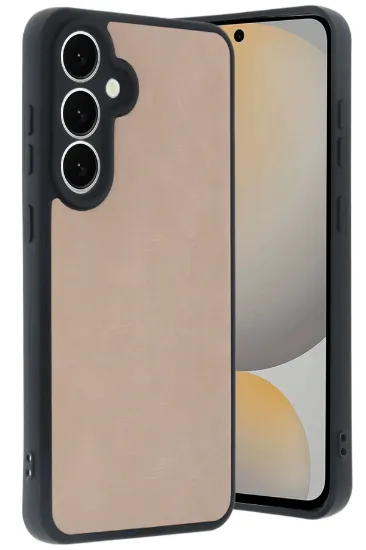Newface Samsung Galaxy S24 FE Kılıf Aras Deri Kapak - Pudra resmi