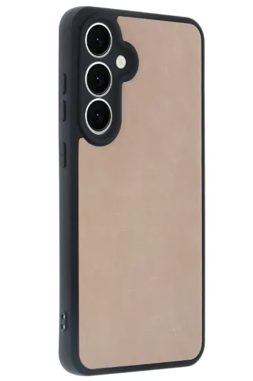Newface Samsung Galaxy S24 FE Kılıf Aras Deri Kapak - Pudra resmi