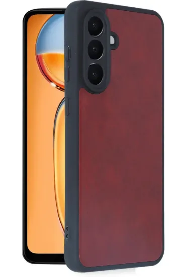 Newface Samsung Galaxy A26 Kılıf Aras Deri Kapak - Bordo resmi