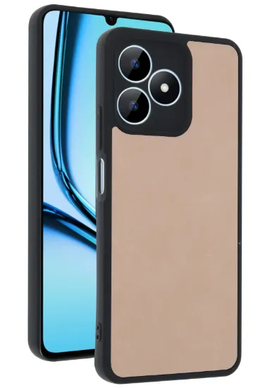 Newface Realme Note 50 4G Kılıf Aras Deri Kapak - Pudra resmi