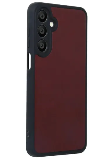 Newface Samsung Galaxy A55 5G Kılıf Aras Deri Kapak - Bordo resmi