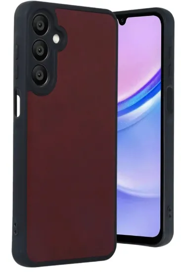 Newface Samsung Galaxy A55 5G Kılıf Aras Deri Kapak - Bordo resmi