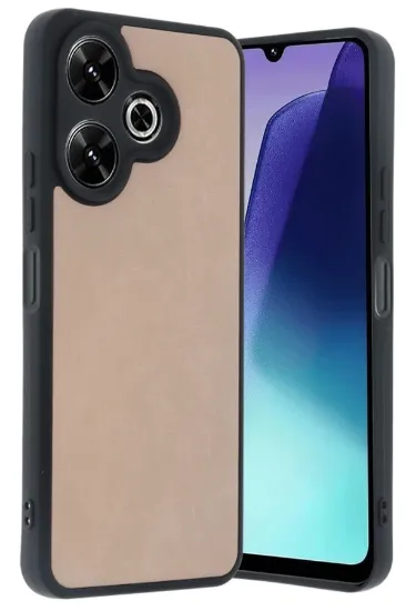 Newface Xiaomi Redmi 13 4G Kılıf Aras Deri Kapak - Pudra resmi