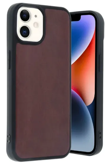 Newface iPhone 11 Kılıf Aras Deri Kapak - Bordo resmi