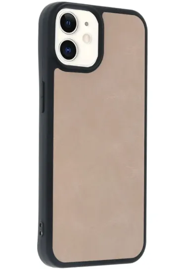 Newface iPhone 11 Kılıf Aras Deri Kapak - Pudra resmi