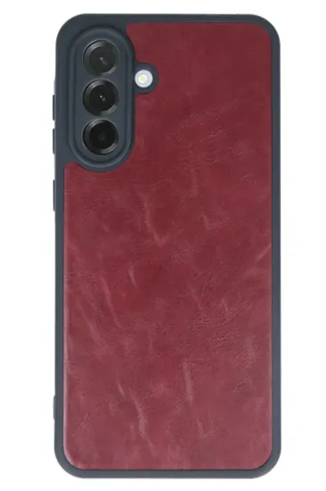 Newface Samsung Galaxy A56 Kılıf Aras Deri Kapak - Bordo resmi