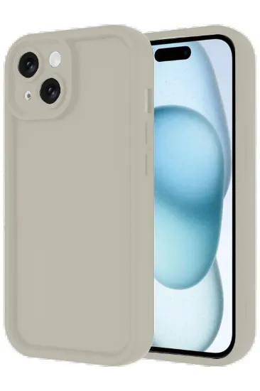 Newface iPhone 14 Kılıf Viera Silikon - Krem resmi
