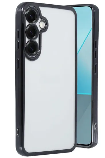 Newface Samsung Galaxy S25 Kılıf Razer Lensli Silikon - Siyah resmi