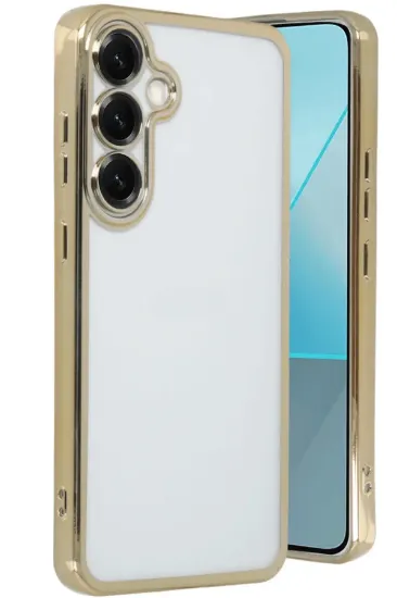 Newface Samsung Galaxy S25 Plus Kılıf Razer Lensli Silikon - Gold resmi