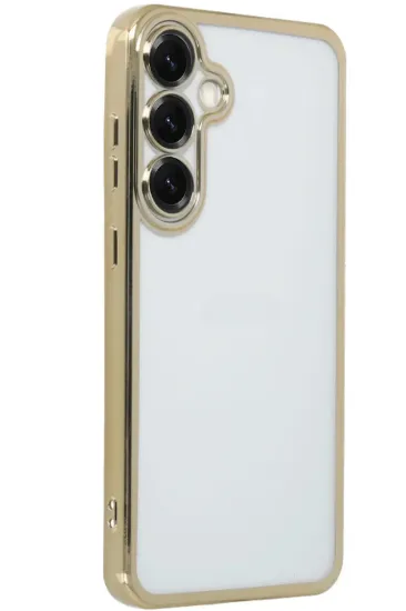 Newface Samsung Galaxy S25 Plus Kılıf Razer Lensli Silikon - Gold resmi