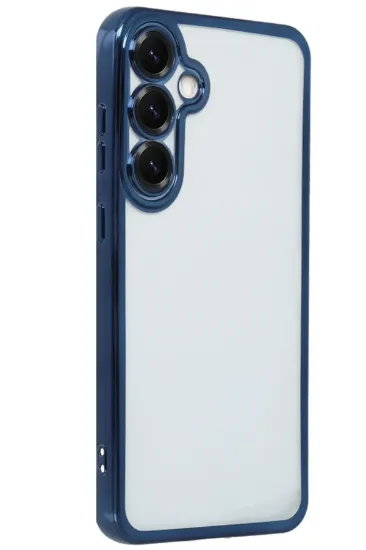 Newface Samsung Galaxy S25 Plus Kılıf Razer Lensli Silikon - Lacivert resmi