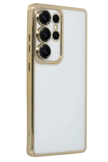 Newface Samsung Galaxy S25 Ultra Kılıf Razer Lensli Silikon - Gold resmi