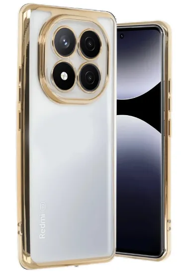 Newface Xiaomi Redmi Note 14 Pro 4G Kılıf Razer Lensli Silikon - Gold resmi