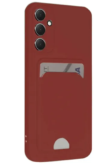 Newface Samsung Galaxy S24 FE Kılıf Kelvin Kartvizitli Silikon - Bordo resmi
