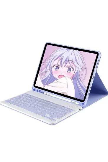 Newface iPad Pro 11 (2024) Kılıf KC01 Smart Klavyeli Tablet Kılıfı - Lila resmi