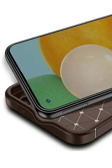 Newface Xiaomi Redmi Note 14 Pro 4G Kılıf Auto Focus Karbon Kapak - Kahverengi resmi