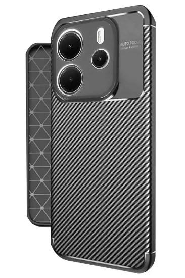 Newface Xiaomi Redmi Note 14 4G Kılıf Auto Focus Karbon Kapak - Siyah resmi