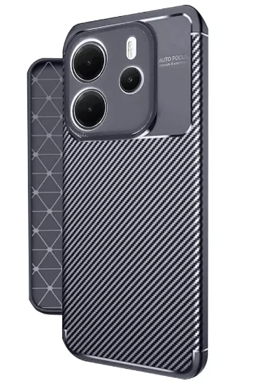 Newface Xiaomi Redmi Note 14 4G Kılıf Auto Focus Karbon Kapak - Lacivert resmi