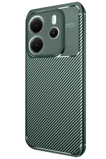 Newface Xiaomi Redmi Note 14 4G Kılıf Auto Focus Karbon Kapak - Koyu Yeşil resmi
