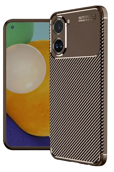 Newface Xiaomi Poco X7 Pro Kılıf Auto Focus Karbon Kapak - Kahverengi resmi