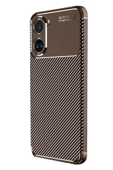 Newface Xiaomi Poco X7 Pro Kılıf Auto Focus Karbon Kapak - Kahverengi resmi