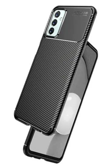 Newface Samsung Galaxy M23 Kılıf Auto Focus Karbon Kapak - Siyah resmi