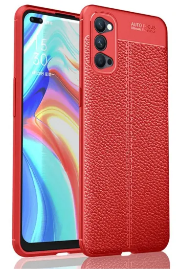 Newface Oppo Reno 4 Pro Kılıf Auto Focus Kapak - Kırmızı resmi