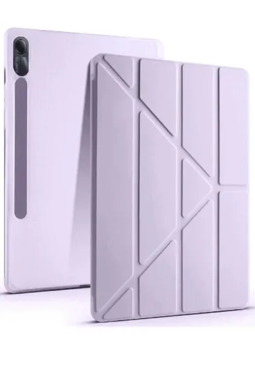 Newface Xiaomi Redmi Pad SE Kılıf Kalemlikli Mars Tablet Kılıfı - Açık Mor resmi