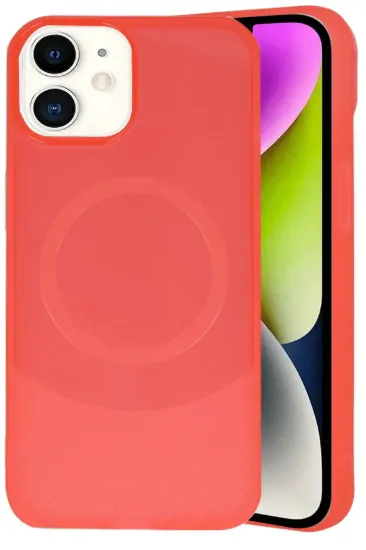 Newface iPhone 11 Kılıf Maya Karbon Kapak - Kırmızı resmi