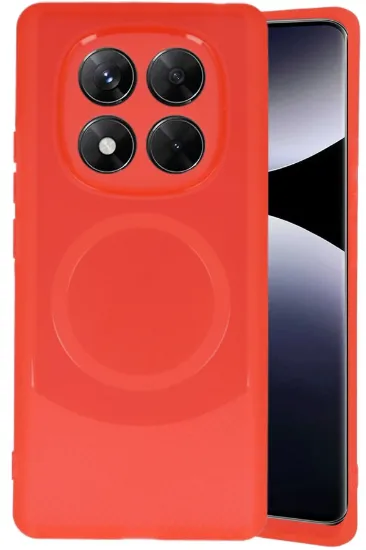 Newface Xiaomi Redmi Note 14 Pro 4G Kılıf Maya Karbon Kapak - Kırmızı resmi