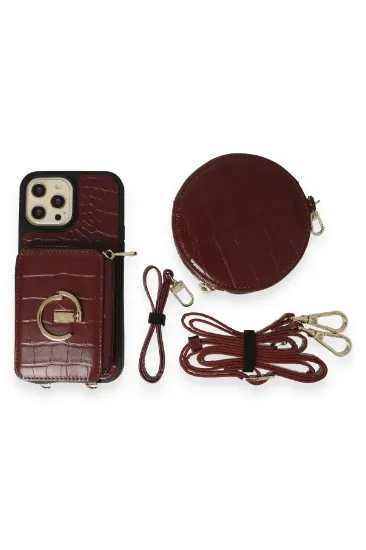 Joko iPhone 13 Pro Max Kılıf Ermes Kapak - Bordo resmi