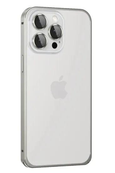 Joko iPhone 15 Pro Metal Bumper Mat Kapak - Gri resmi