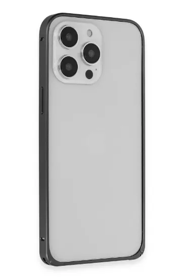Joko iPhone 15 Pro Max Metal Bumper Mat Kapak - Siyah resmi