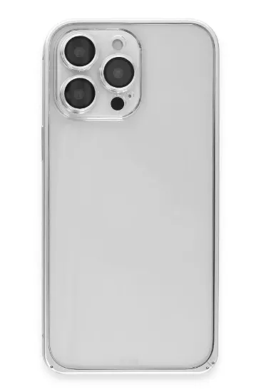 Joko iPhone 15 Pro Max Metal Bumper Mat Kapak - Gümüş resmi