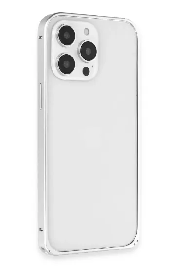 Joko iPhone 15 Pro Max Metal Bumper Mat Kapak - Gümüş resmi