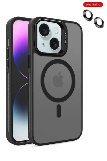 Joko iPhone 14 Kılıf Flet Lens Magsafe Kapak - Siyah resmi