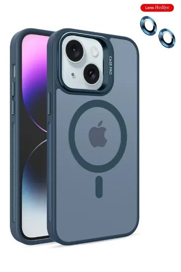 Joko iPhone 14 Kılıf Flet Lens Magsafe Kapak - Lacivert resmi