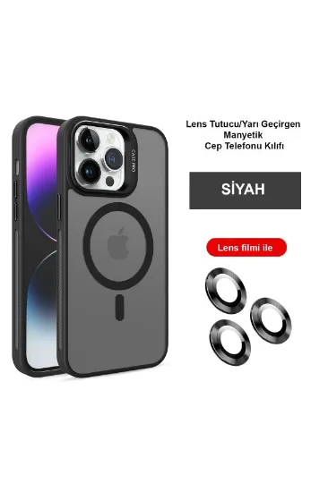 Joko iPhone 14 Pro Kılıf Flet Lens Magsafe Kapak - Siyah resmi
