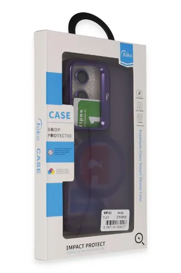 Joko Samsung Galaxy S24 Flet Lens Magsafe Kapak - Derin Mor resmi