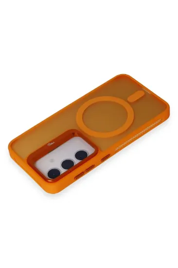 Joko Samsung Galaxy S24 Flet Lens Magsafe Kapak - Turuncu resmi