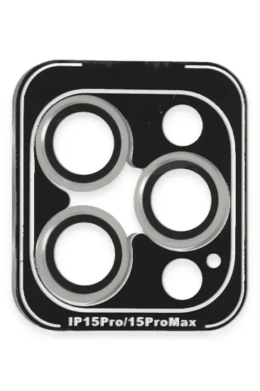 Joko iPhone 15 Pro Max PVD Metal Kamera Lens - Gümüş resmi