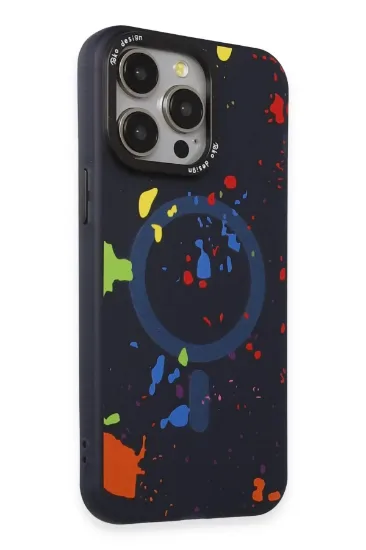 Joko iPhone 14 Pro Colorful Magsafe Kapak - Lacivert resmi